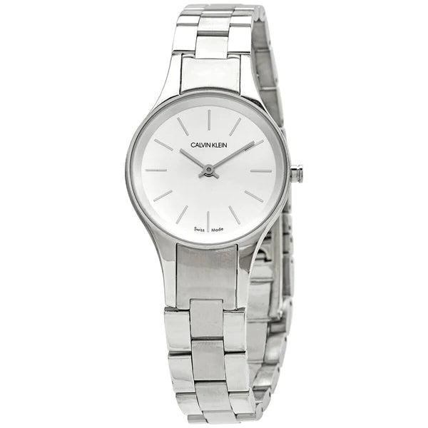 Calvin Klein Simplicity White Dial Silver Steel Strap Watch for Women - K4323185