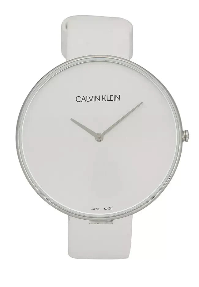 Calvin Klein Full Moon White Dial White Leather Strap Watch for Women - K8Y231L6