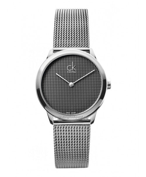 Calvin Klein Minimal Grey Dial Silver Mesh Bracelet Watch for Women - K3M2212X