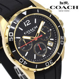 Coach Kent Chronograph Rose Gold Dial Black Leather Strap Watch for Men - 14602559