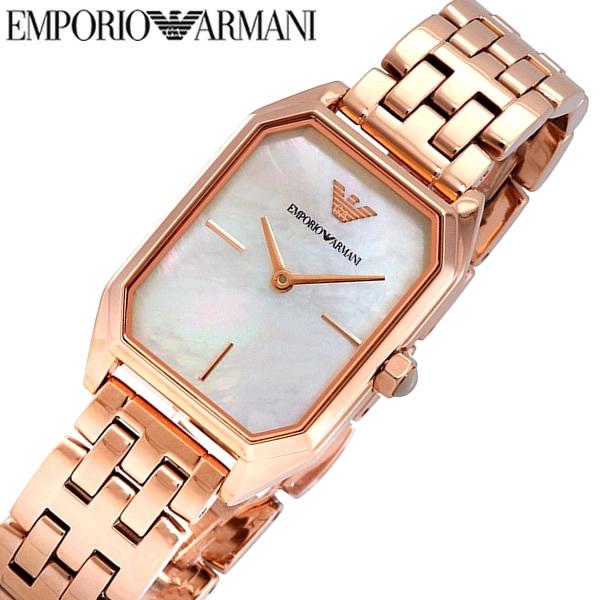 Emporio Armani Giola White Mother of Pearl Dial Rose Gold Steel Strap Watch For Women - AR11147