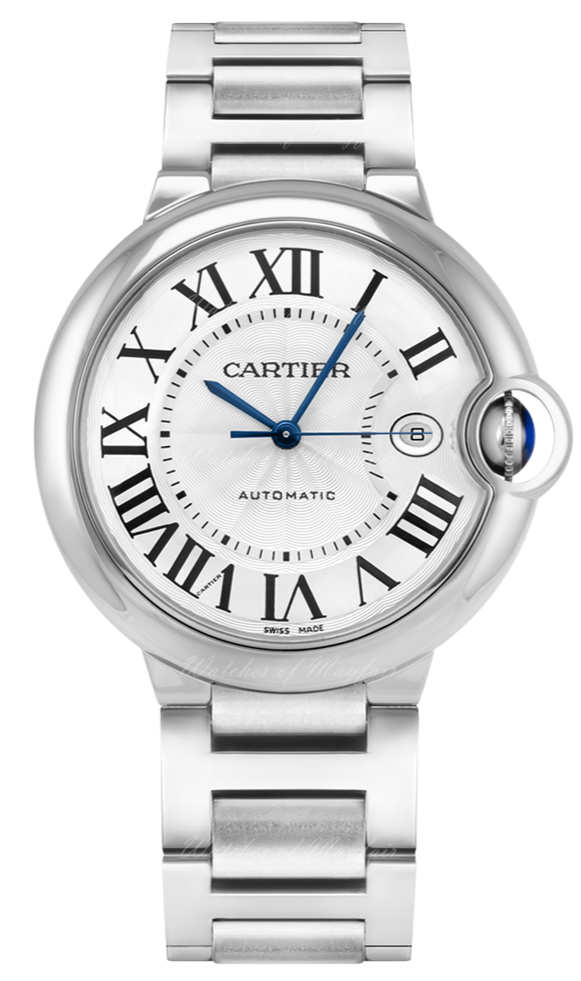 Cartier Ballon Bleu De Cartier Silver Dial Silver Steel Strap Watch for Men - WSBB0049