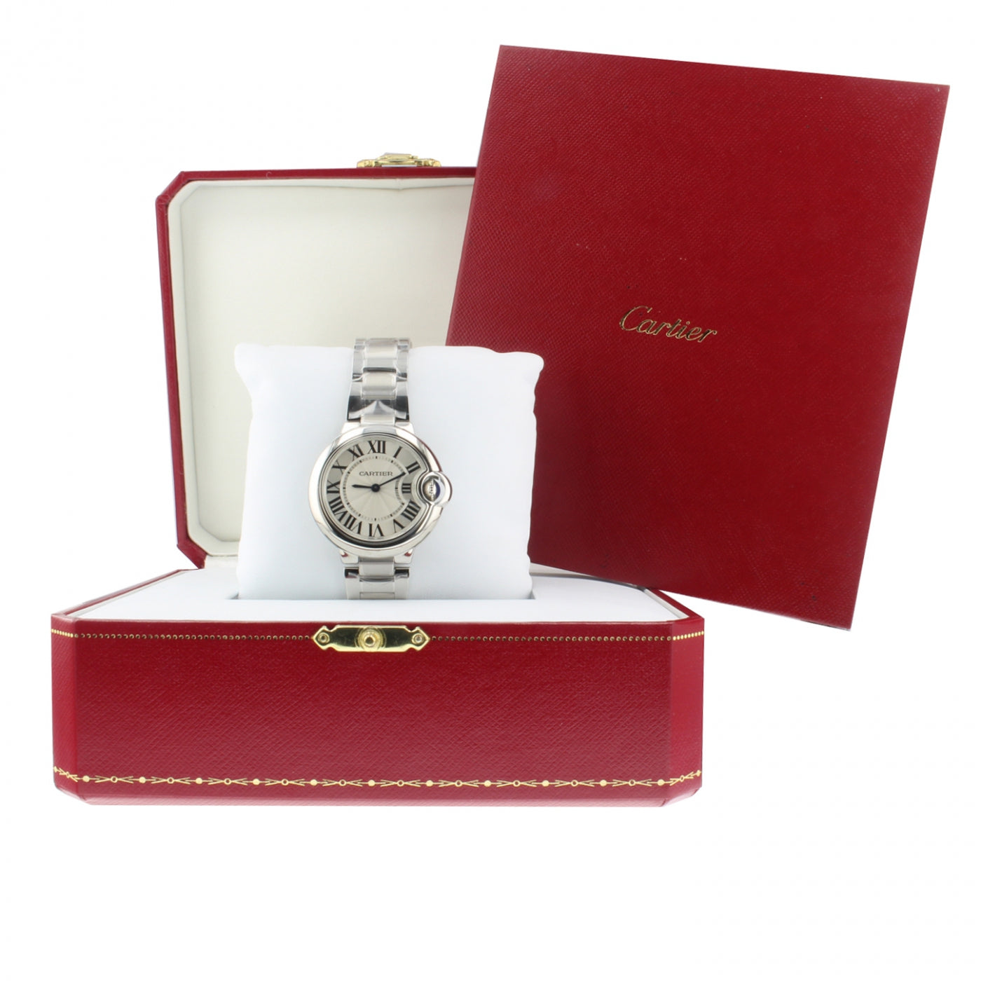 Cartier Ballen Bleu De Cartier Silver Dial Silver Steel Strap Watch for Women - W6920084