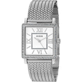 Guess Highline White Dial Silver Mesh Bracelet Watch For Women - W0826L1