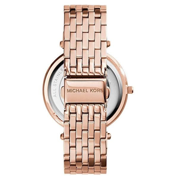 Michael Kors Darci Black Dial Rose Gold Steel Strap Watch for Women - MK3402