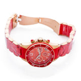 Marc Jacobs Rock Chronograph Red Dial Red Silicone Strap Watch for Women - MBM2577