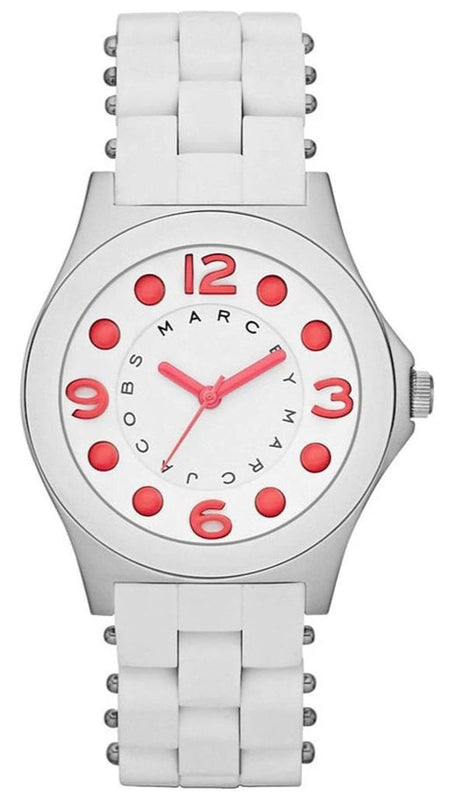 Marc Jacobs Pelly White Dial White Silicone Strap Watch for Women - MBM2588
