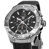 Tag Heuer Aquaracer Chronograph Black Dial Black Rubber Strap Watch for Men - CAY1110.FT6041
