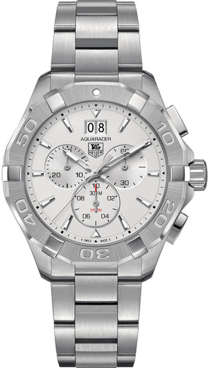 Tag Heuer Aquaracer White Dial Silver Steel Strap Watch for Men - CAY1111.BA0927