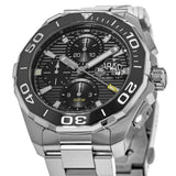 Tag Heuer Aquaracer Calibre 16 Day-Date Black Dial Silver Steel Strap Watch for Men - CAY211A.BA0927