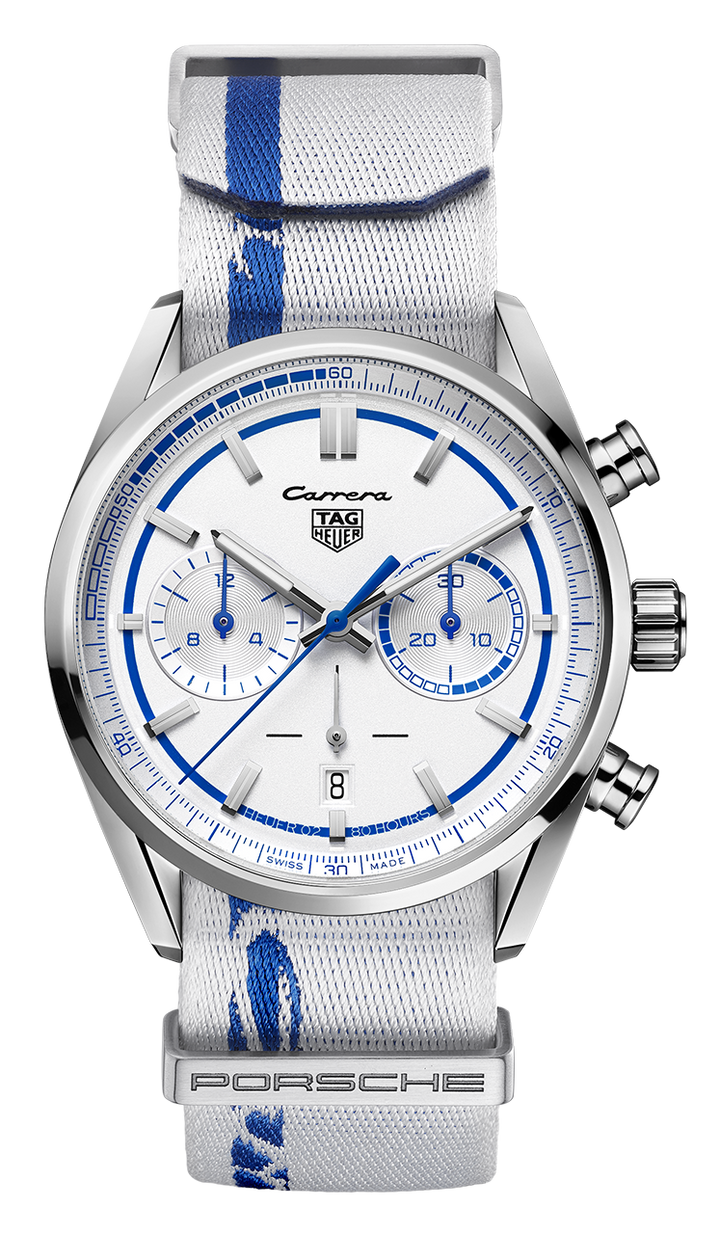 Tag Heuer Carrera Porsche RS 2.7 Automatic Chronograph White Dial White Nylon Strap Watch for Men - CBN2016.EB0275