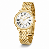 Michele Serein Mother of Pearl Dial Gold Steel Strap Watch for Women - MWW21B000017