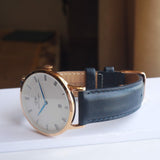 Daniel Wellington Dapper Somerset White Dial Blue Leather Strap Watch For Men - DW00100193