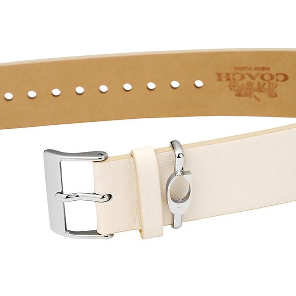 Coach Perry White Dial White Leather Strap Watch for Women - 14503117