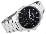 Hugo Boss Commander Black Dial Silver Steel Strap Watch for Men - 1513433