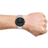Hugo Boss Intensity Chronograph Black Dial Silver Steel Strap Watch For Men - 1513680