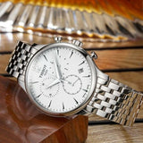 Tissot T Classic Tradition Chronograph White Dial Silver Steel Strap Watch For Men - T063.617.11.037.00