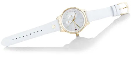 Tommy Hilfiger Brooklyn Quartz White Dial White Leather Strap Watch for Women - 1782018