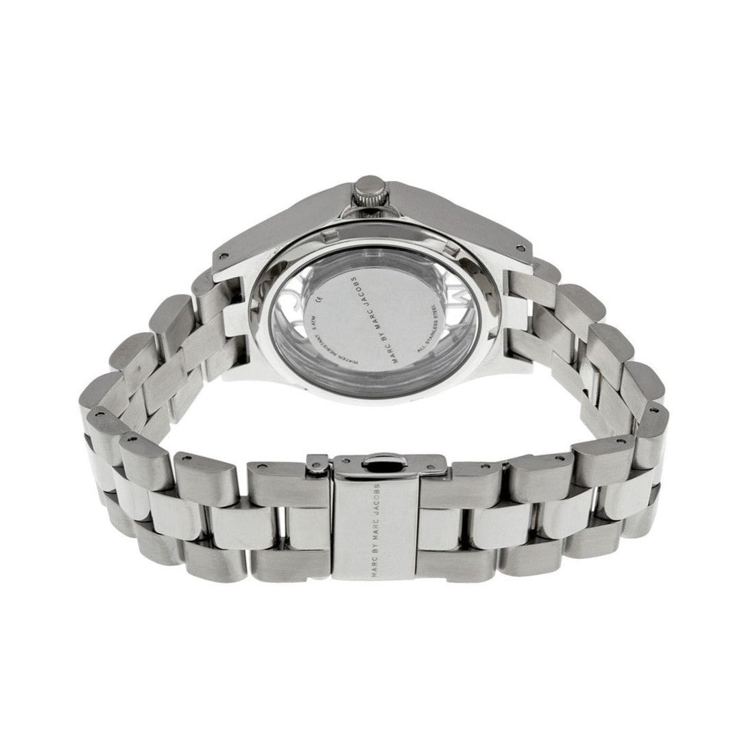 Marc Jacobs Henry Transparent Silver Dial Silver Steel Strap Watch for Women - MBM3337