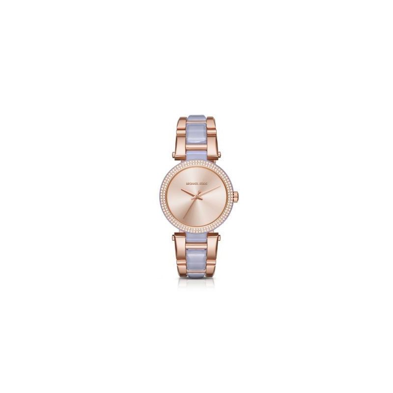 Michael Kors Delray Rose Gold Dial Two Tone Steel Strap Watch for Women - MK4319