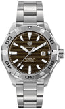 Tag Heuer Aquaracer Calibre 5 Automatic Sunray Brown Dial Silver Steel Strap Watch for Men - WAY2018.BA0927