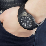 Marc Jacobs Larry Chronograph Black Dial Black Steel Strap Watch for Men - MBM5032