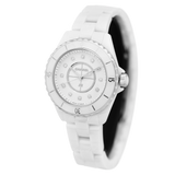 Chanel J12 Quartz Diamonds White Dial White Steel Strap Watch for Women - J12 H5703
