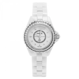 Chanel J12 Quartz Diamonds White Dial White Steel Strap Watch for Women - J12 H3110