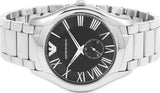 Emporio Armani Valente Quartz Black Dial Silver Steel Strap Watch For Men - AR11086