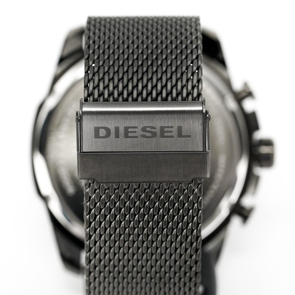 Diesel Mega Chief Chronograph Black Dial Black Mesh Strap Watch For Men - DZ4527