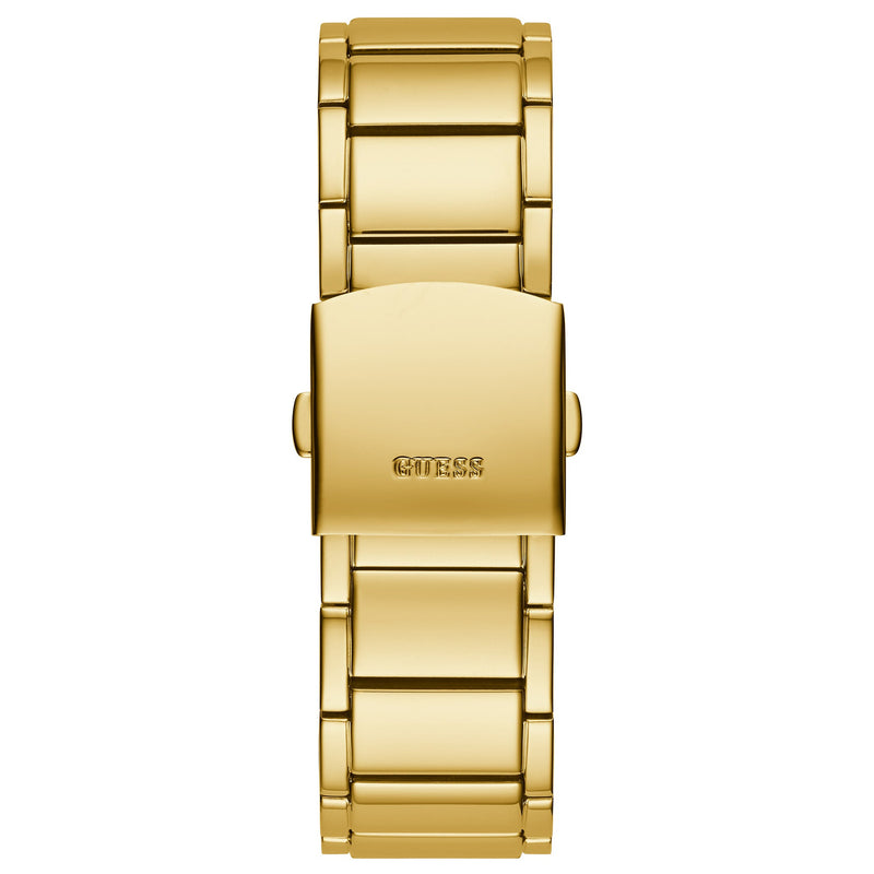 Guess Phoenix Multifunction Crystals Gold Dial Gold Steel Strap Watch For Men - GW0094G2