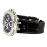Maurice Lacroix Aikon Chronograph Black Dial Black Leather Strap Watch for Men - AI1018-SS001-330-1