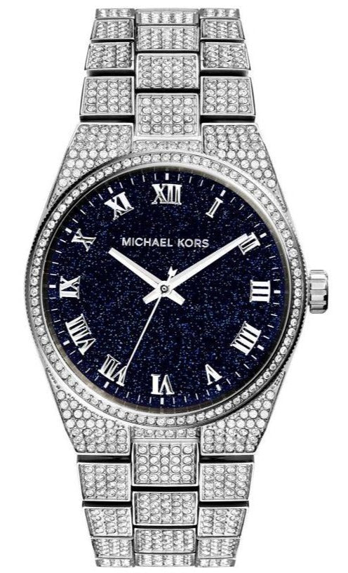 Michael Kors Channing Diamonds Black Dial Silver Steel Strap Watch for Women - MK6089