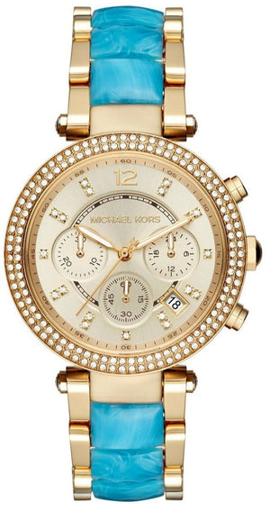 Michael Kors Parker Gold Dial Two Tone Steel Strap Watch for Women - MK6364