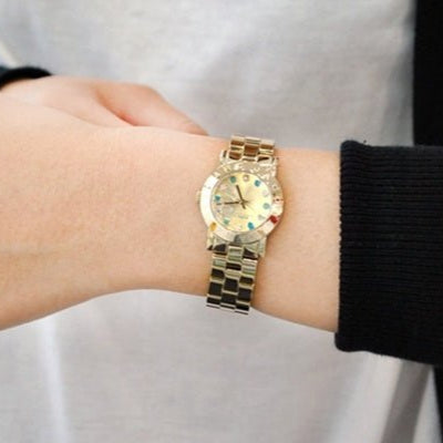 Marc Jacobs Amy Dexter Gold Dial Gold Steel Strap Watch for Women - MBM3218