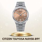 Citizen x Pantone Automatic Warm Sand Dial Silver Steel Strap Watch For Men - NJ0158-89Y