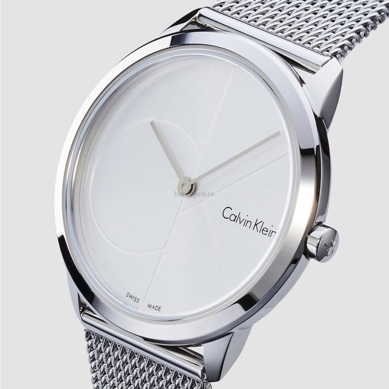 Calvin Klein Minimal Silver Dial Silver Mesh Bracelet Watch for Women - K3M2212Z