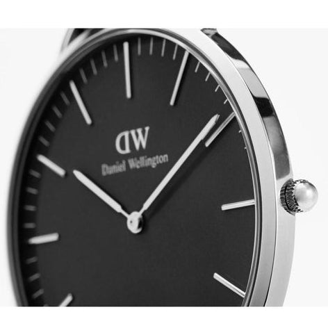 Daniel Wellington Classic Sheffield Black Dial Black Leather Strap Watch For Men - DW00100133