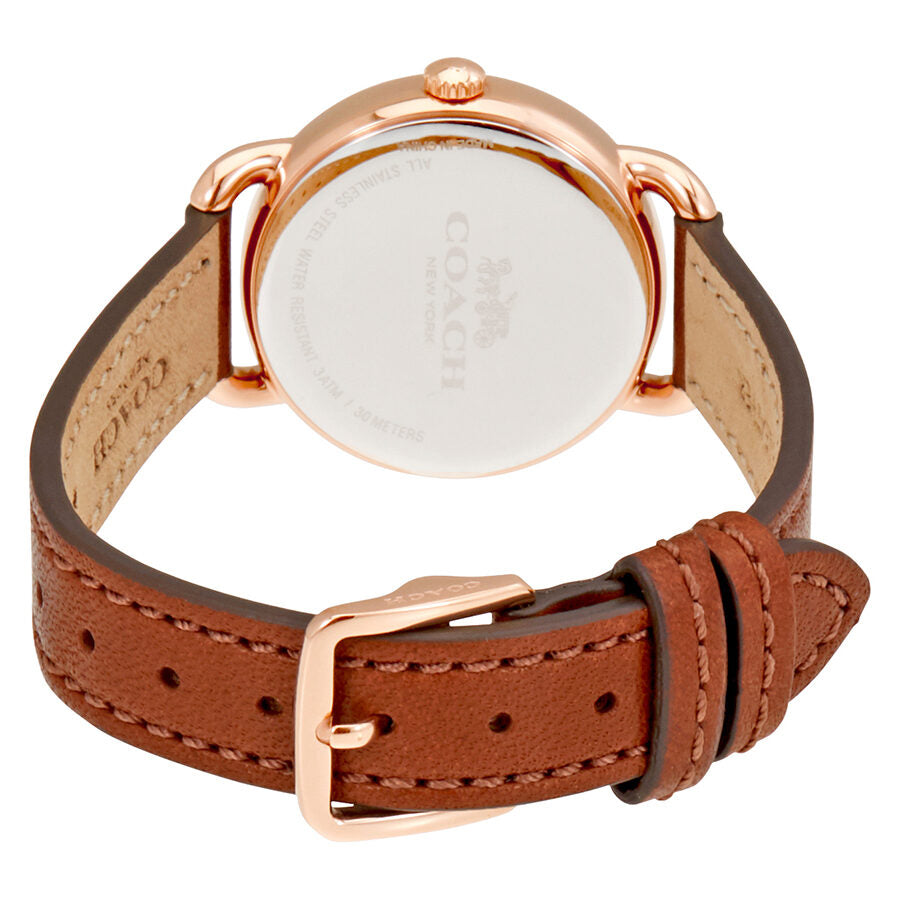 Coach Delancey Cream Dial Brown Leather Strap Watch For Women - 14502751