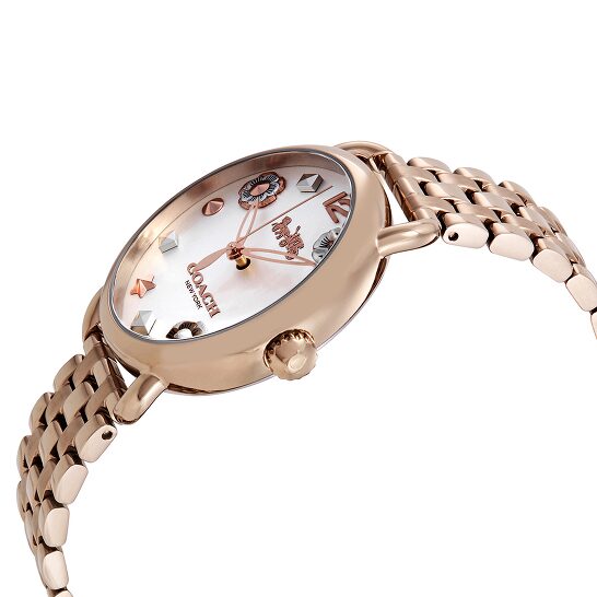 Coach Delancey White Dial Rose Gold Steel Strap Watch for Women - 14502811