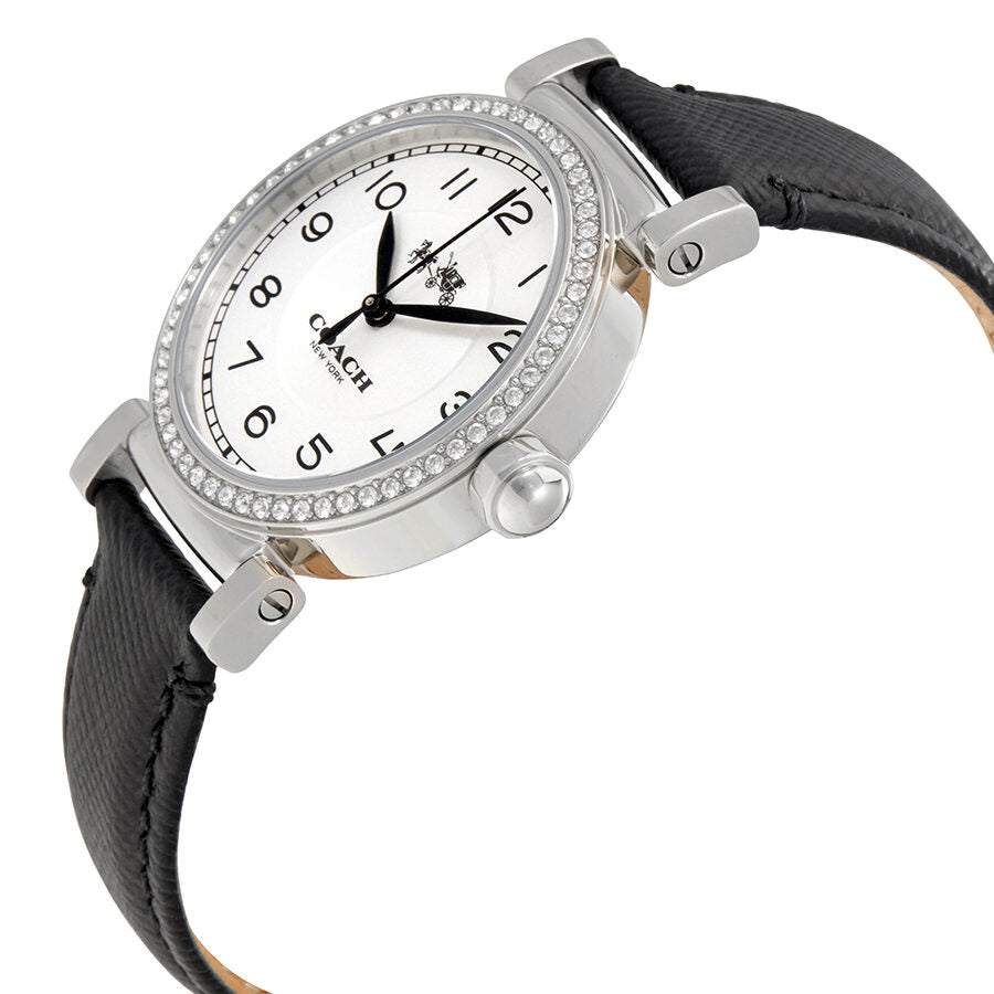 Coach Madison White Dial Black Leather Strap Watch for Women - 14502399