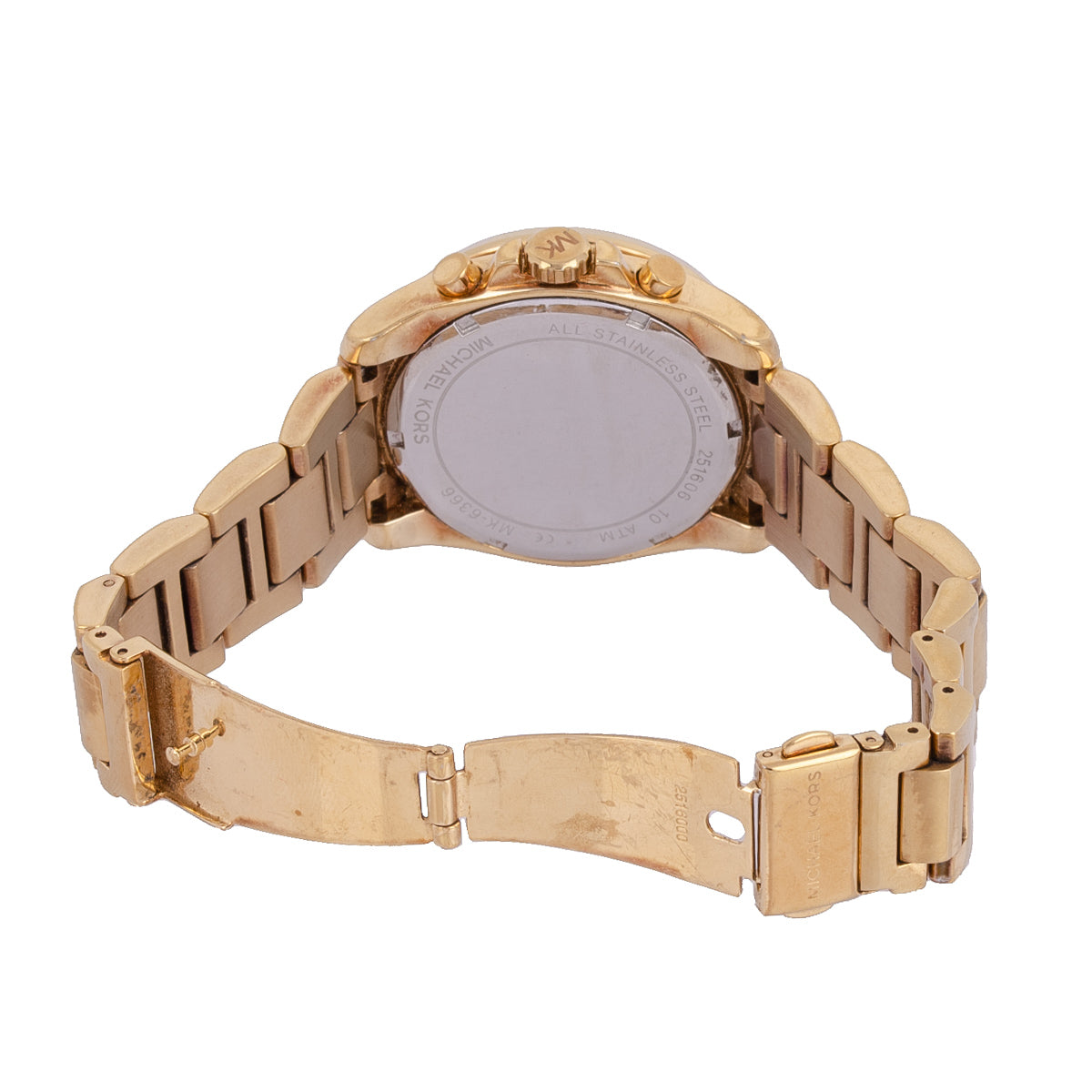 Michael Kors Brecken Chronograph Gold Dial Gold Steel Strap Watch For Women - MK6366