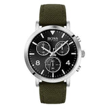 Hugo Boss Vesada Grey Dial Green Nylon Strap Watch for Men - 1513692