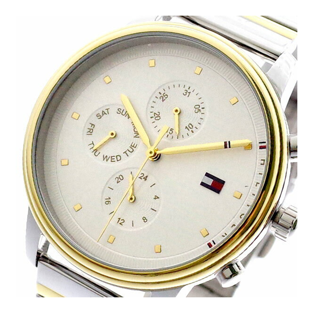 Tommy Hilfiger Blake Silver Dial Two Tone Steel Strap Watch for Women - 1781908