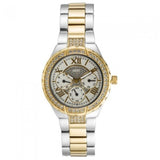 Guess Viva Diamonds Silver Dial Two Tone Steel Strap Watch for Women - W0111L5