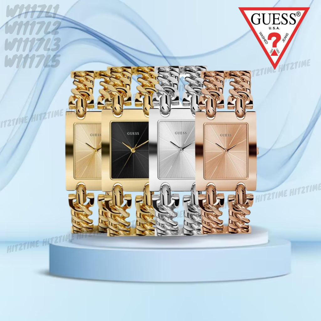 Guess Mod Heavy Metal Rose Gold Dial Rose Gold Steel Strap Watch For Women - W1117L3