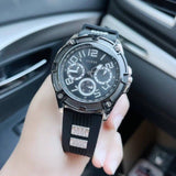 Guess Delta Black Dial Black Silicone Strap Watch for Men - GW0051G1