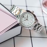 Emporio Armani Valeria Quartz Mother of Pearl Dial Silver Steel Strap Watch For Women - AR11030