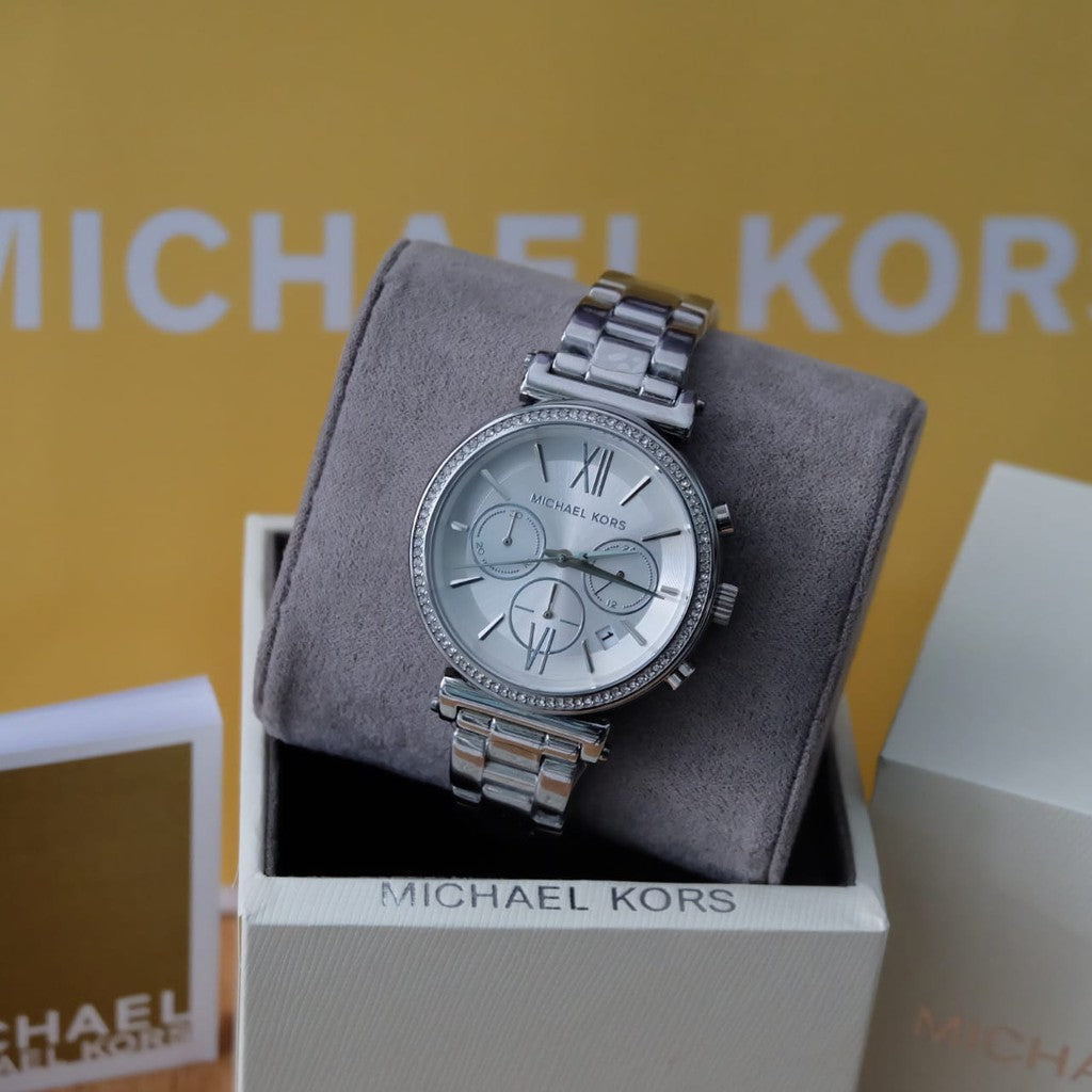 Michael Kors Sofie Quartz Silver Dial Silver Steel Strap Watch For Women - MK6575