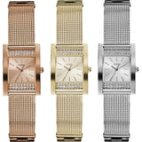 Guess Nouveau Diamonds Gold Dial Gold Mesh Bracelet Watch for Women - W0127L2
